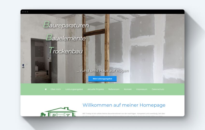 Referenz: Website Innenausbau Rügen