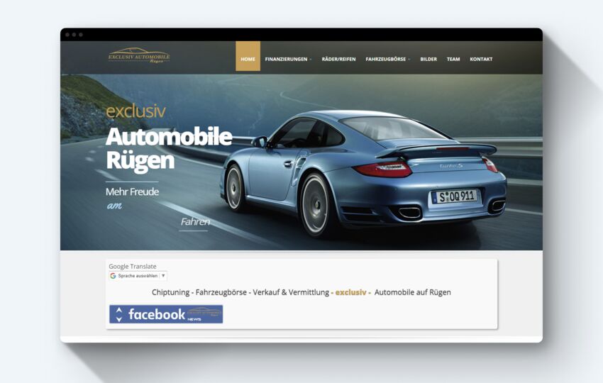 Referenz: Website Exclusiv Automobile Rügen