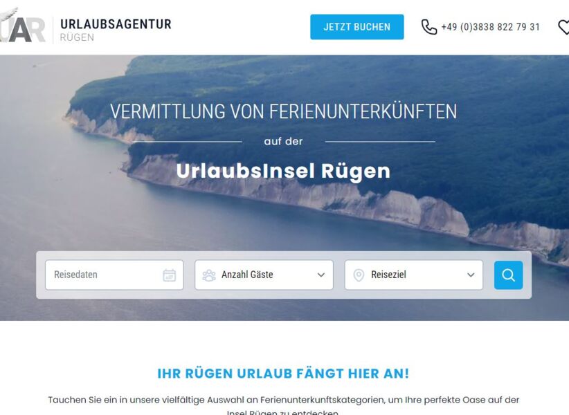 Referenz: Website Urlaubsagentur Rügen