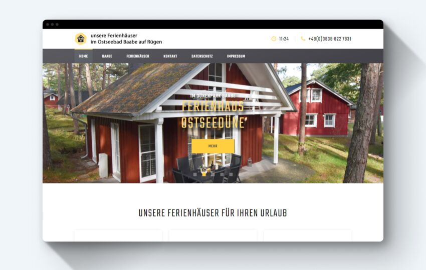 Referenz: Ferienhaus Baabe Rügen Website