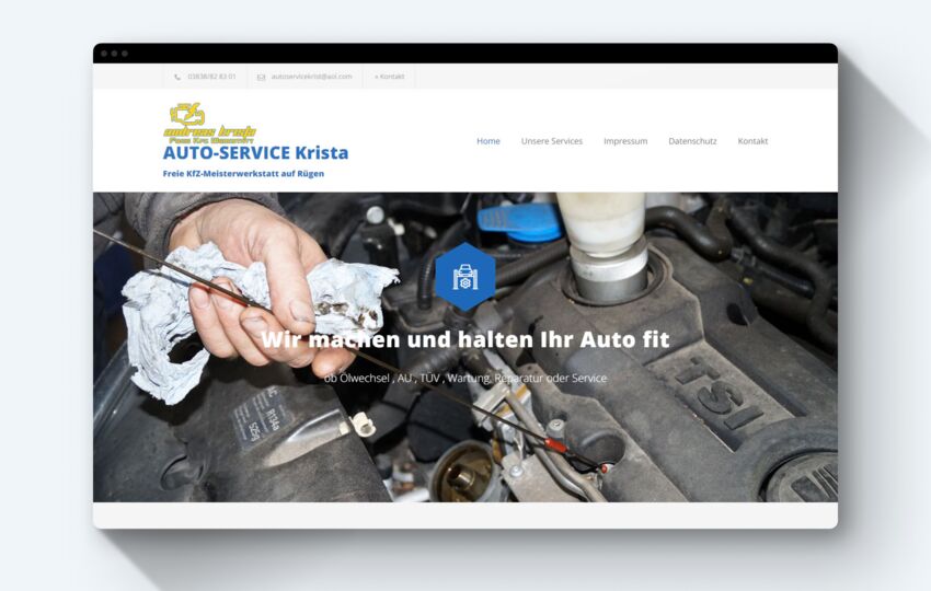 Referenz: Website Auto Service Krista