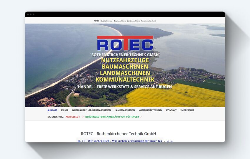 Referenz: Website Rotec GmbH